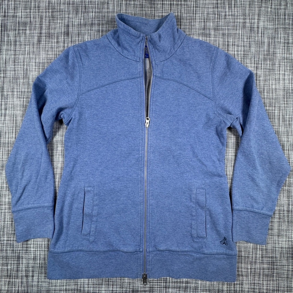 Pendleton Women's M Blue Full Zip Mock Neck Sweatshirt Heathered Cotton Blend